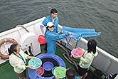 鹽田國際碼頭與鹽田港集團於大鵬灣海域放流魚苖。